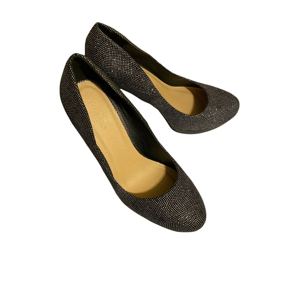 Charlotte Russe Black Glimmer Heels Sz 9 Womens Party Platform 4.5” Heels - Picture 5 of 9